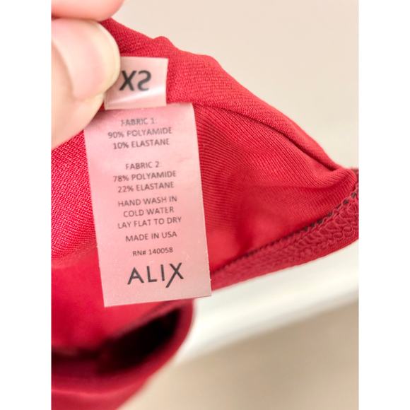 ALIX NYC Bentley Sleeveless Open Back Turtleneck Bodysuit Red Women's Size XS - Picture 4 of 4